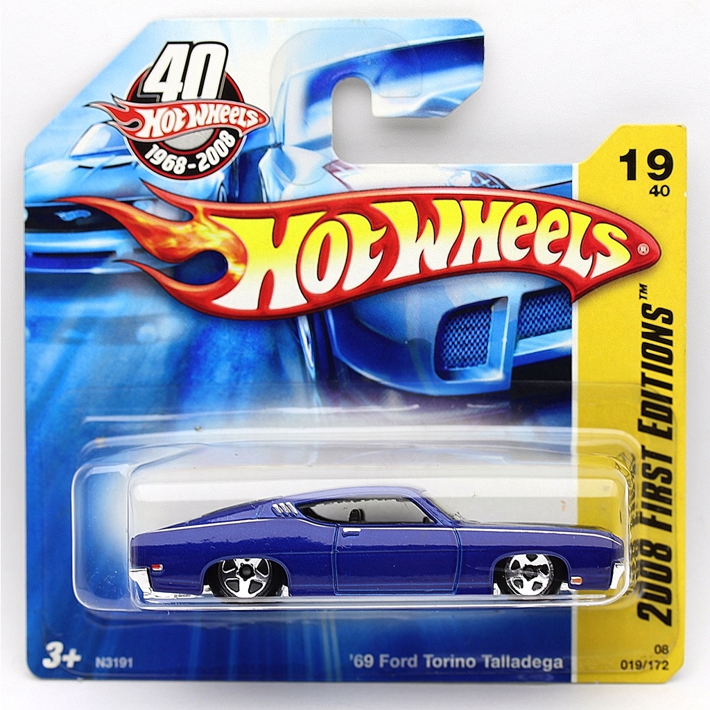 Hot Wheels 69 Ford Torino Talladega 2008 First Editions 1/64 Azul Lacrado Detalhe Pintura Teto