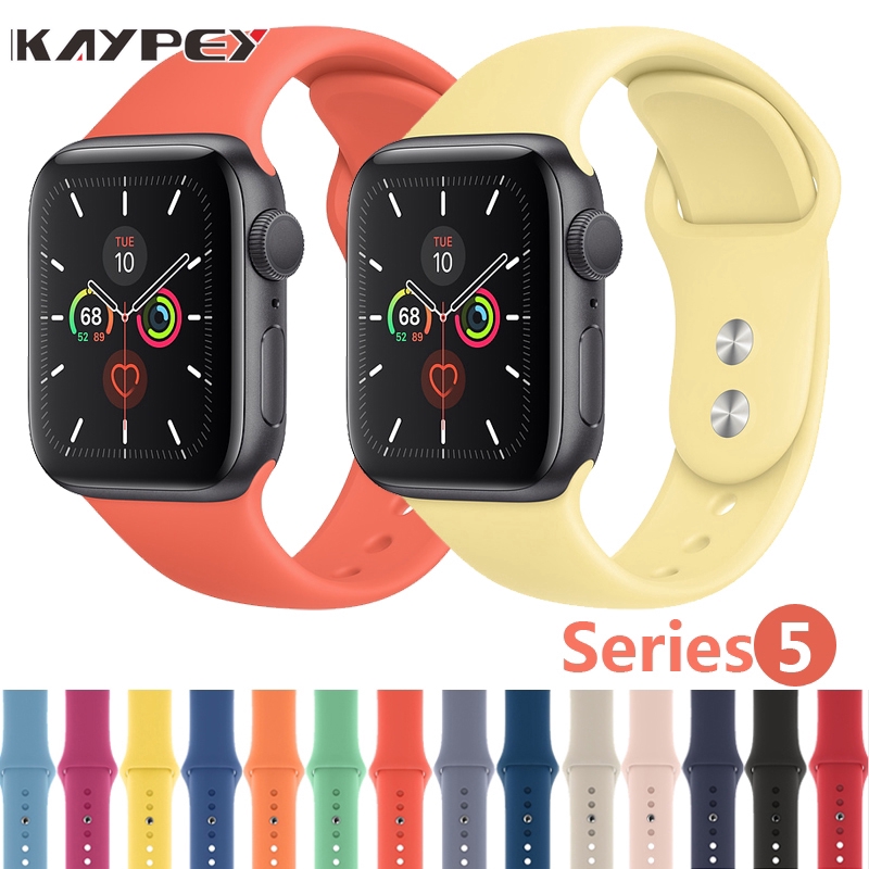 Pulseira Para Apple Watch Band 44mm 40mm Iwatch 5 4 3 2 1 Band 38mm 42mm Sport Silicone Strap Shopee Brasil