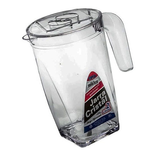 Jarra De Acrílico Transparente Com Tampa 1,9 L - Erca Plast em Oferta na Shopee