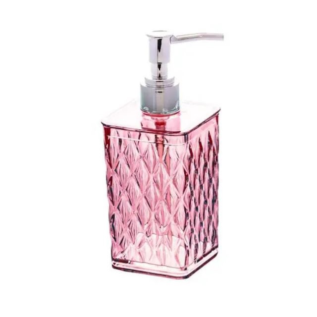 Porta Sabonete Líquido Transparente Rosa Linha Glamour em Oferta na Shopee