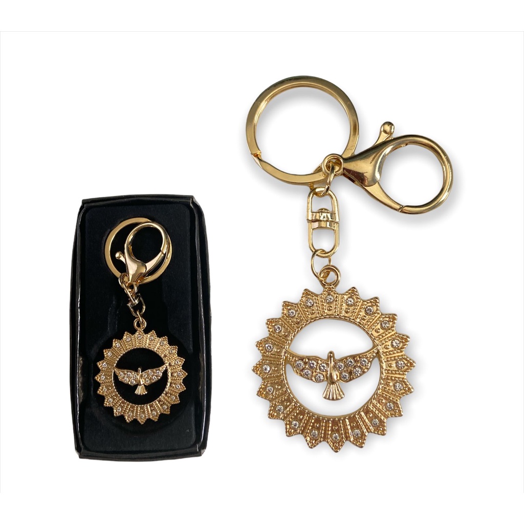 Chaveiro Strass Metal Dourado Divino Espirito Santo em Oferta na Shopee