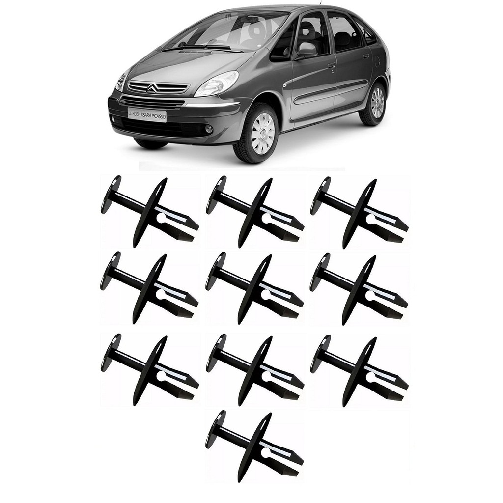 Kit 10 Grampo Presilha do Parabarro Citroen Picasso 2002 a 2012