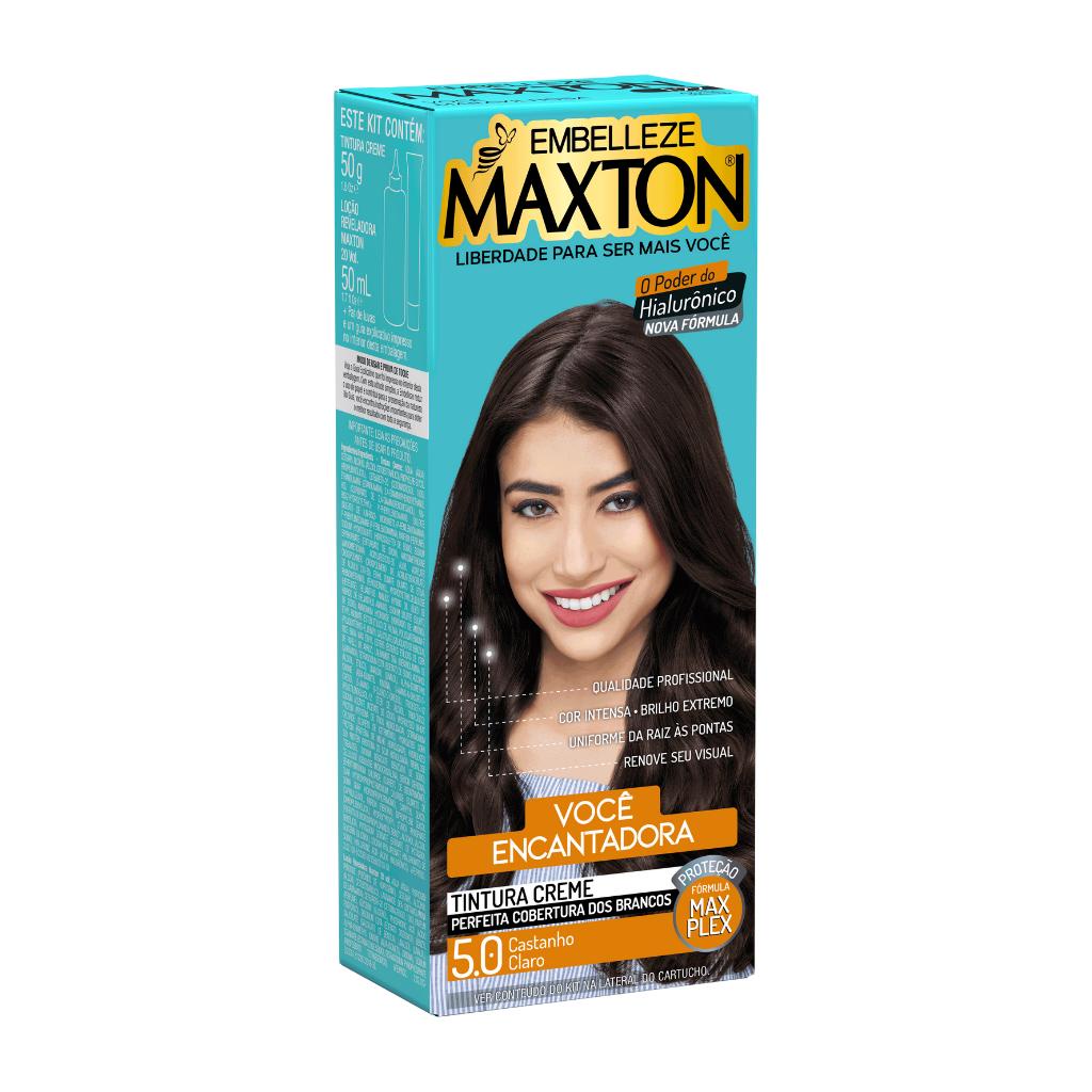 Tinta de cabelo maxton morena +encantadora castanho claro 5.0