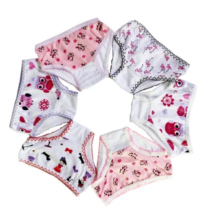 Kit 6 Calcinha Menina Infantil Algodão Qualidade Confortável Básica Estampadas