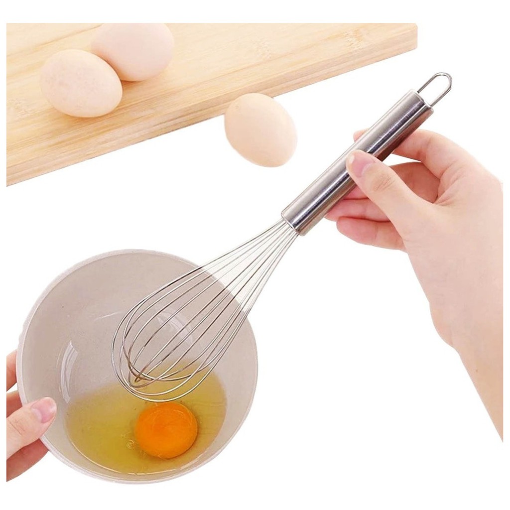 fouet Batedor de massa de bolo aço inox bolo batedor de ovo chef 30cm