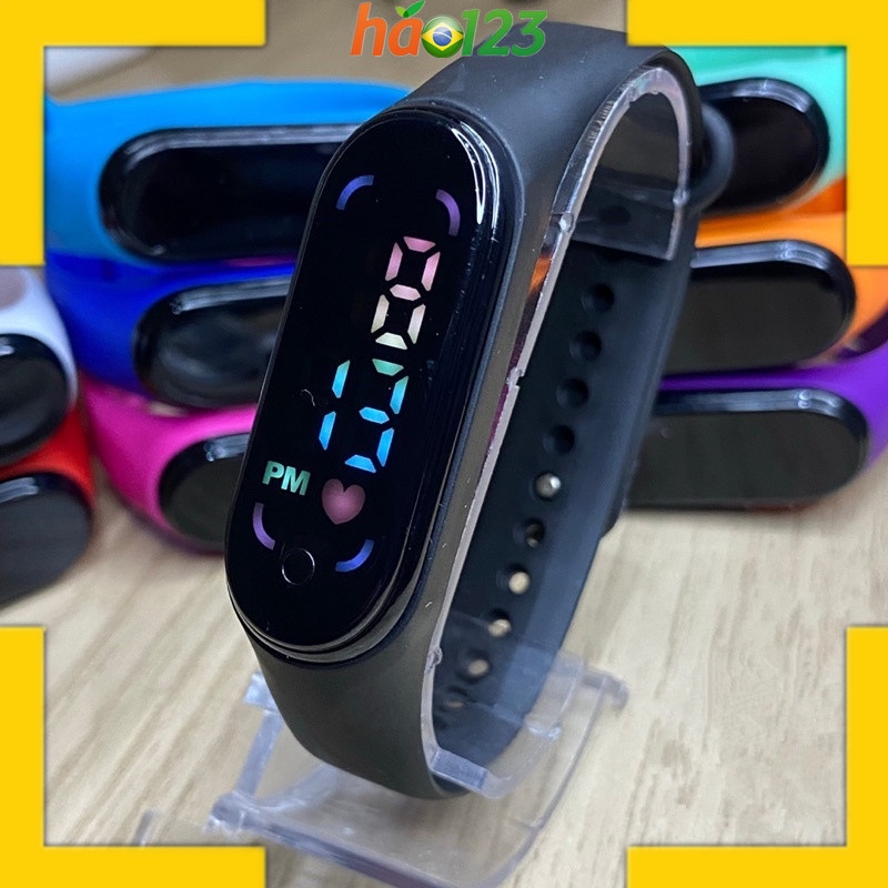 Relógio M7 digital led Esportivo A prova água pulseira colorido feminino masculino