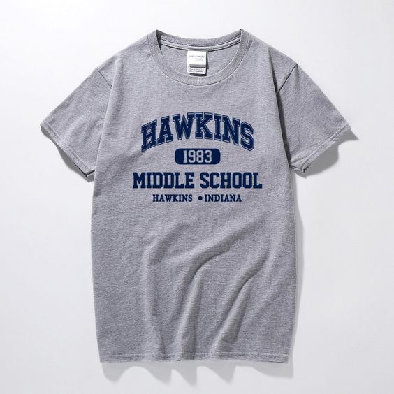 Camiseta 100% Algodão Fio 30.1 HAWKINS  CINZA em Oferta na Shopee
