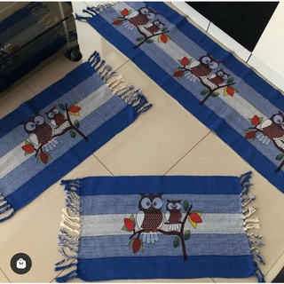 Jogo de Passadeira de Tear 3 Peças Tapete de Cozinha SILKADA Coruja