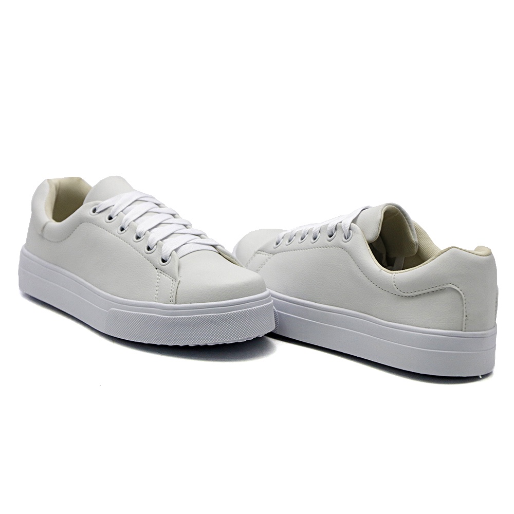 Tênis Meninas Todo Branco Casual Feminino Confortável Sapatos Calçados Para Escola