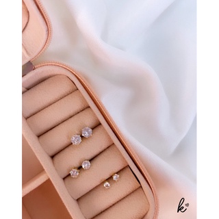 BRINCO TRIO ZIRCÔNIA 3 TAMANHOS KIT BANHADO OURO 18k PONTO DE LUZ