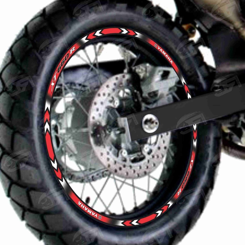 Adesivo Friso Refletivo Roda Moto Yamaha XT 660R XT660R XT 660 R XT 600 XT600 Tenere 660 M01 vermelho