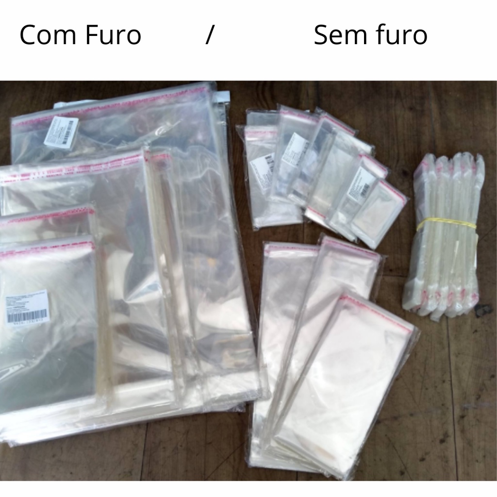 100 Saco Adesivo Adesivados Saquinhos Transparente / Joias / Bijuterias e Presentes Tamanhos Variados