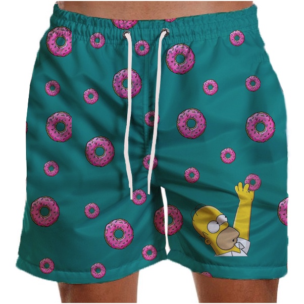Short Masculino Tactel Praia Duff Simpson Cerveja Estampado Elastano Várias Estampas Sh37 em Oferta na Shopee