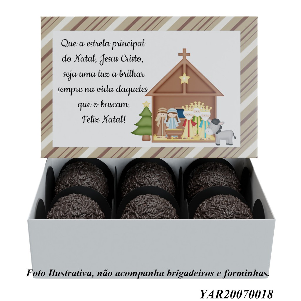Caixa para Brigadeiro Gourmet Lembrancinha de Natal Cristão kit c/10 cód  018 | Shopee Brasil
