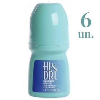 Kit HI&DRI Desodorante Rollon 50 ml Unissex Com 6 Unidades