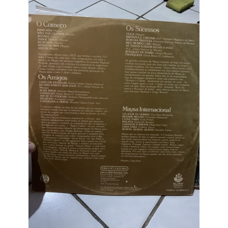 LP disco de vinil para sempre Maysa | Shopee Brasil