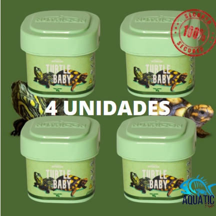 Kit Ração para tartaruga filhotes Turtle baby 10g - Nutricon - Alimento répteis - 4 unidades