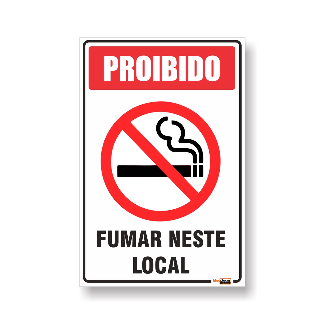 Placa Proibido Fumar 20x30cm PVC 1mm em Oferta na Shopee