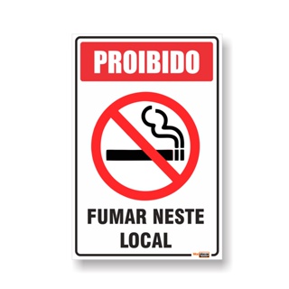 Placa Proibido Fumar 20x30cm PVC 1mm em Oferta na Shopee