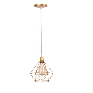 Pendente Aramado Diamante Luminária Lustre Luxo Retrô Vintage  Industrial