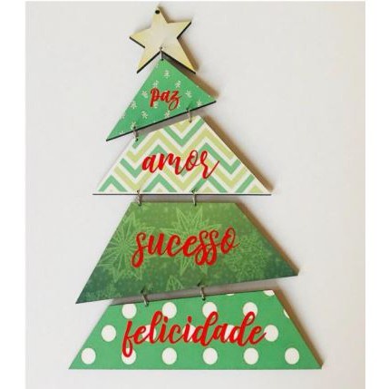 Árvore de natal para porta decorativa em MDF com palavras positivas |  Shopee Brasil