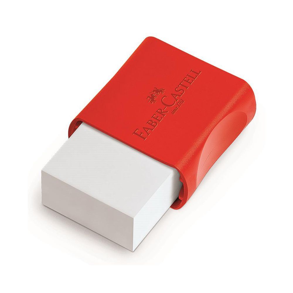 BORRACHA BRANCA FABER castell COM CAPINHA VERMELHA OTIMA QUALIDADE PROMOÇÃO