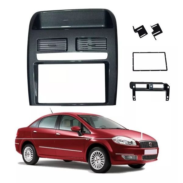 Moldura 2 Din Fiat Linea 2008,2009,2010,2011,2012,2013,2014 - Grafite em Oferta na Shopee