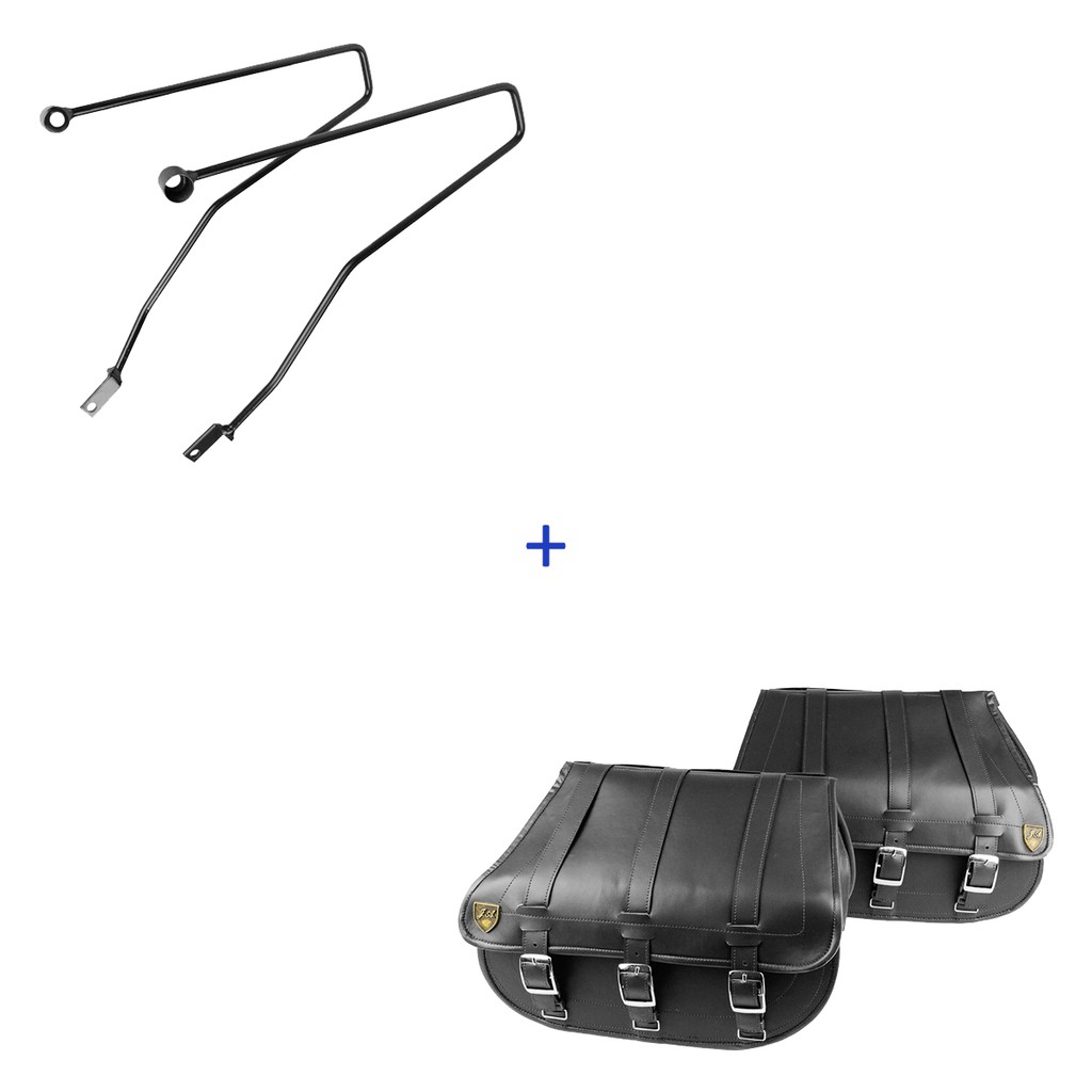 Kit Viagem T120 Bonneville Afastador + Alforge Lateral 3 fivelas 25 Litros