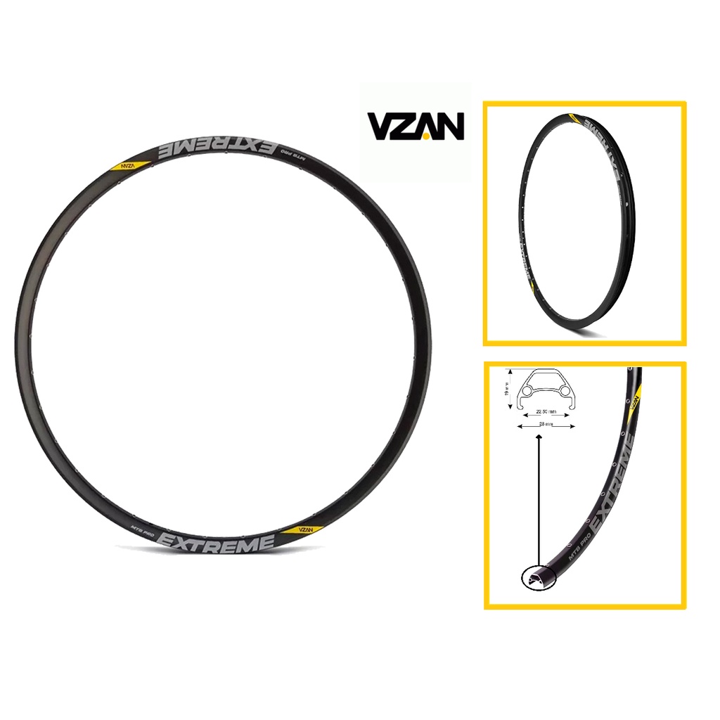 Aro Roda 29/36 Furos Tubeless Ready Cross-country Freio a Disco Extreme Pro Vzan