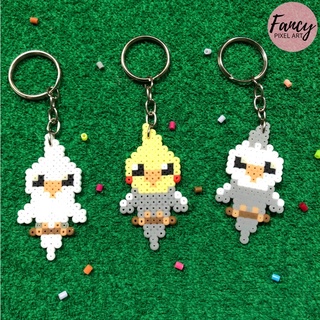 Chaveiro de Calopsita (Hama Beads/ Perler Beads/ Pixel Art)