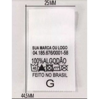 ETIQUETA DE ROUPA COMPOSIÇÃO COM SUA MARCA 1.000 UNIDADES RESISTENTE TOP PROMOÇÃO