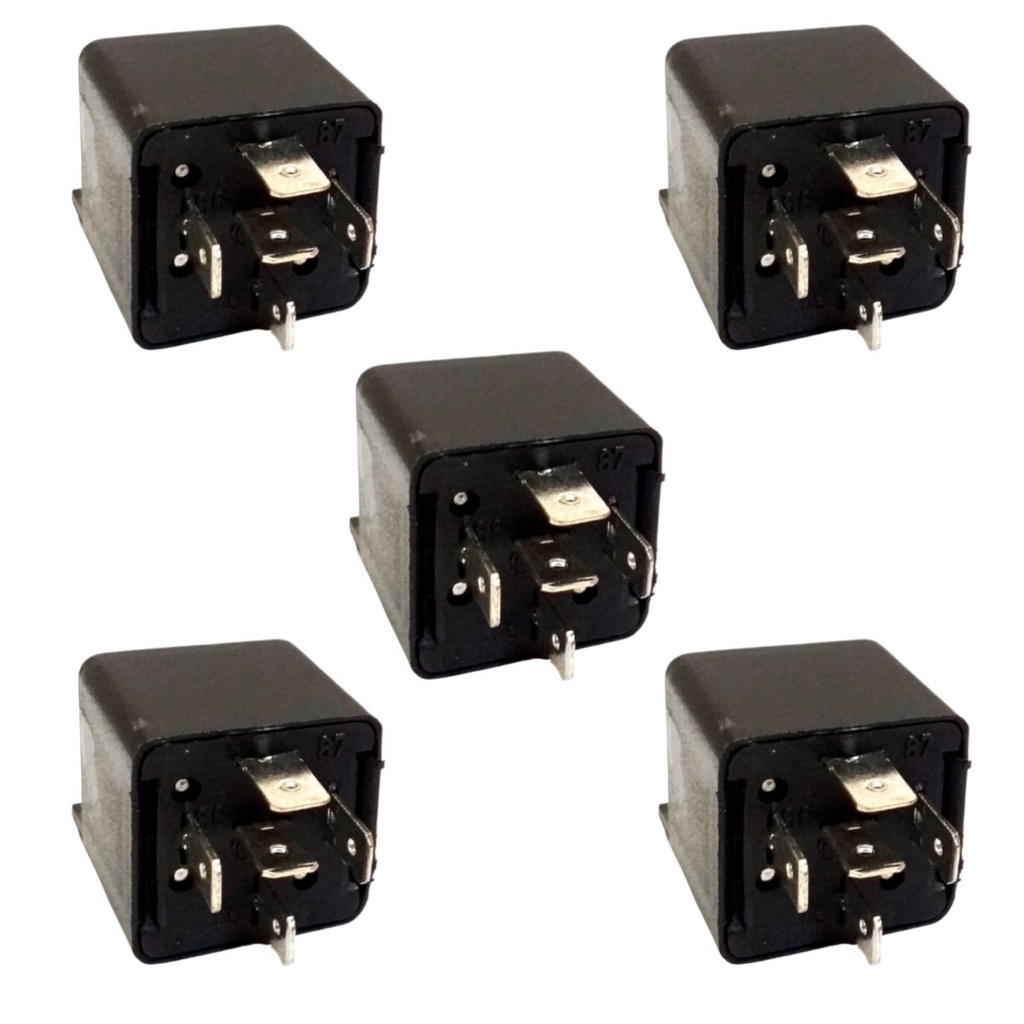 5 Reles Universal Auxiliar 5 Pinos De Partida Tra116.213 De Partida Ignição Farol Com Suporte Fixação Automotivo 12v 40a