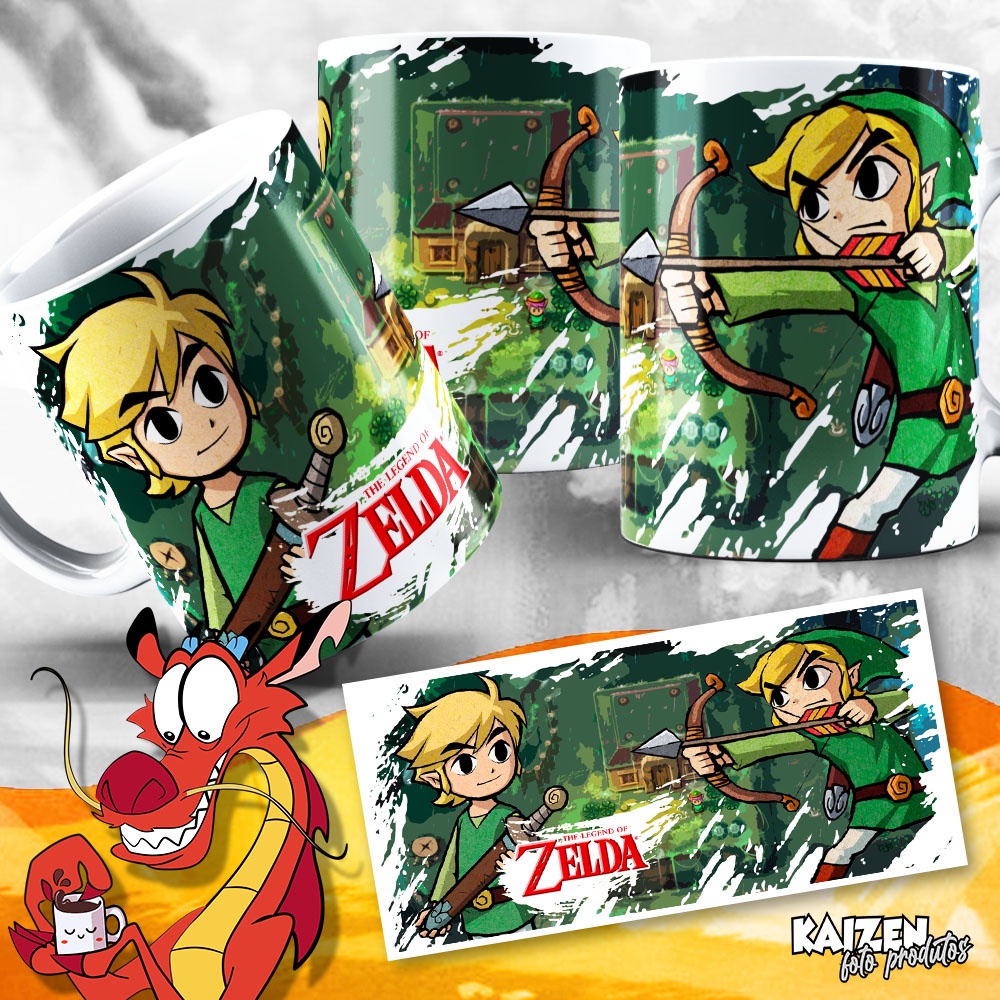 Caneca Legend of Zelda (Super Nintendo) - Games Clássicos - Jogo A Link To The Past - Cerâmica