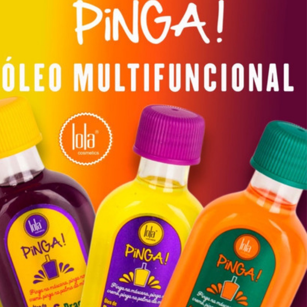 Pinga! Oleo Multifuncional Lola Cosmetics 50ml a escolha Óleo Açaí e Prrecaxi, Cenoura e Oliva, Patauá e Moringa