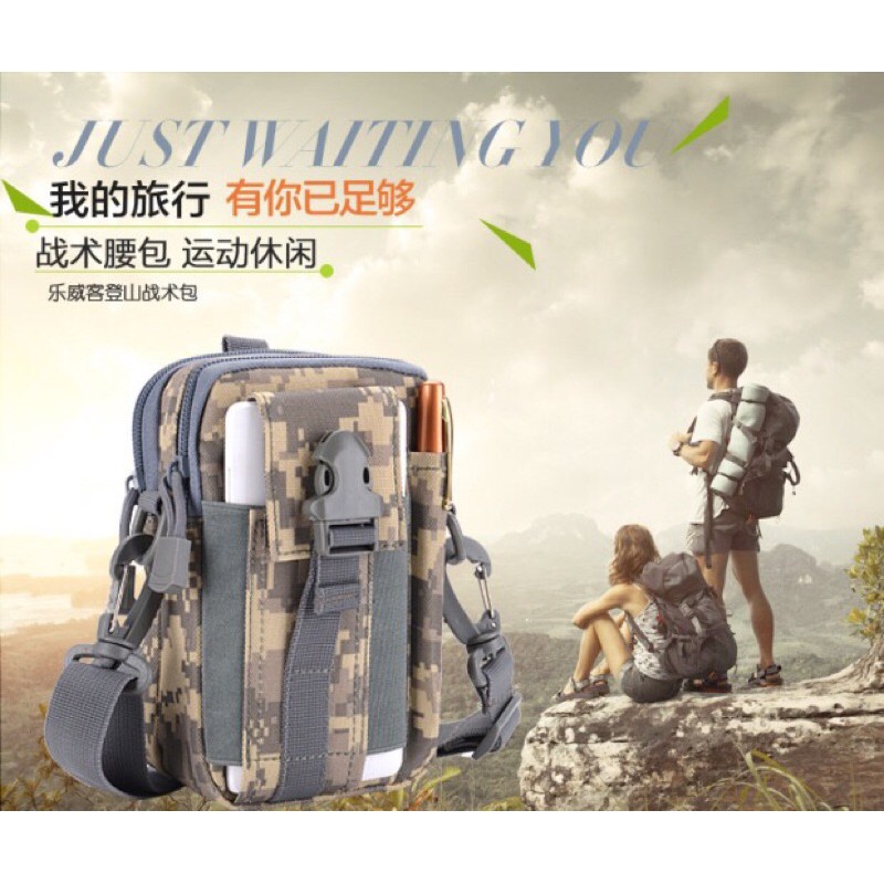 Bolsa com alça porta treco pochete tático porta celular 1555 em Oferta na Shopee