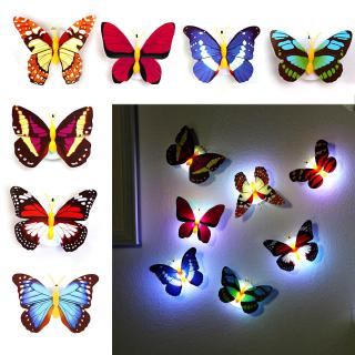 Borboleta Colorida LED Night Light Parede Bonita Noite Luzes Cor Aleatória Para Quarto De Casa Decorativo
