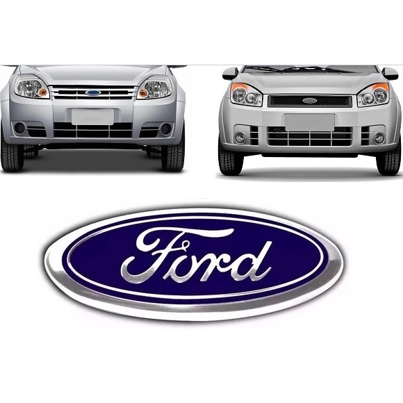 Emblema Simbolo grade Ford Fiesta 2007 2008 2009 2010 Logo parachoque Ford Ka 2008 2009 2010 2011 - Logotipo Oval Azul em Oferta na Shopee