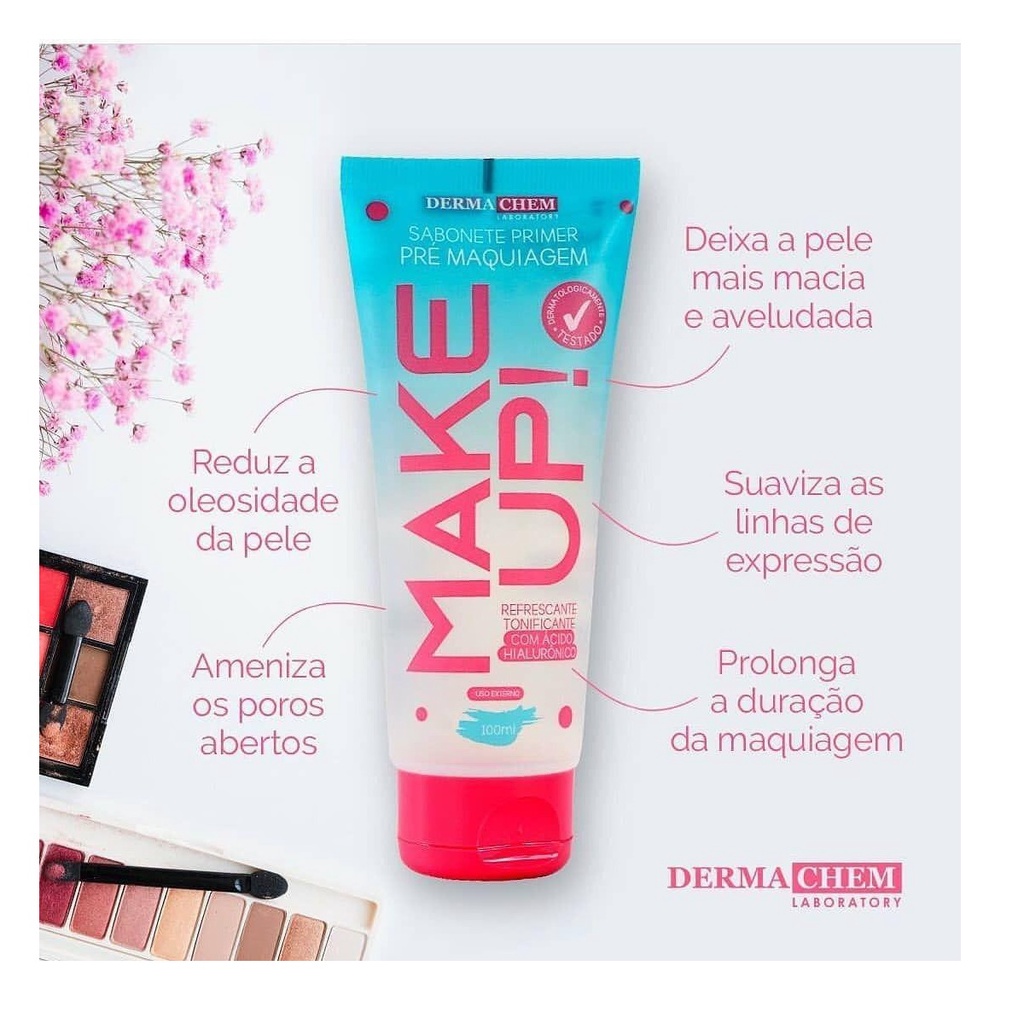 Sabonete Facial Primer Pré Maquiagem Make Up Dermachem - 100ml