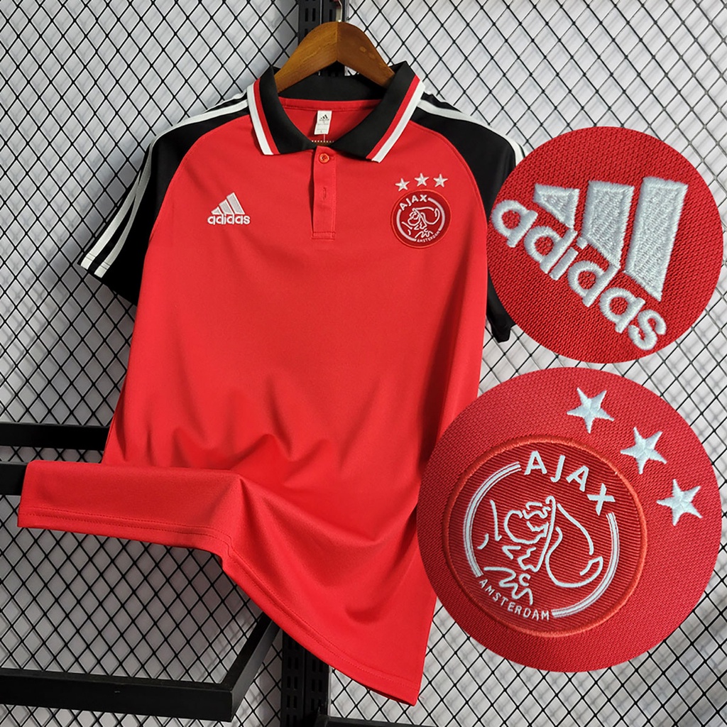 2022/2023 Camisa Ajax Polo vermelho Camisa De Futebol Personalizada Nome Numero