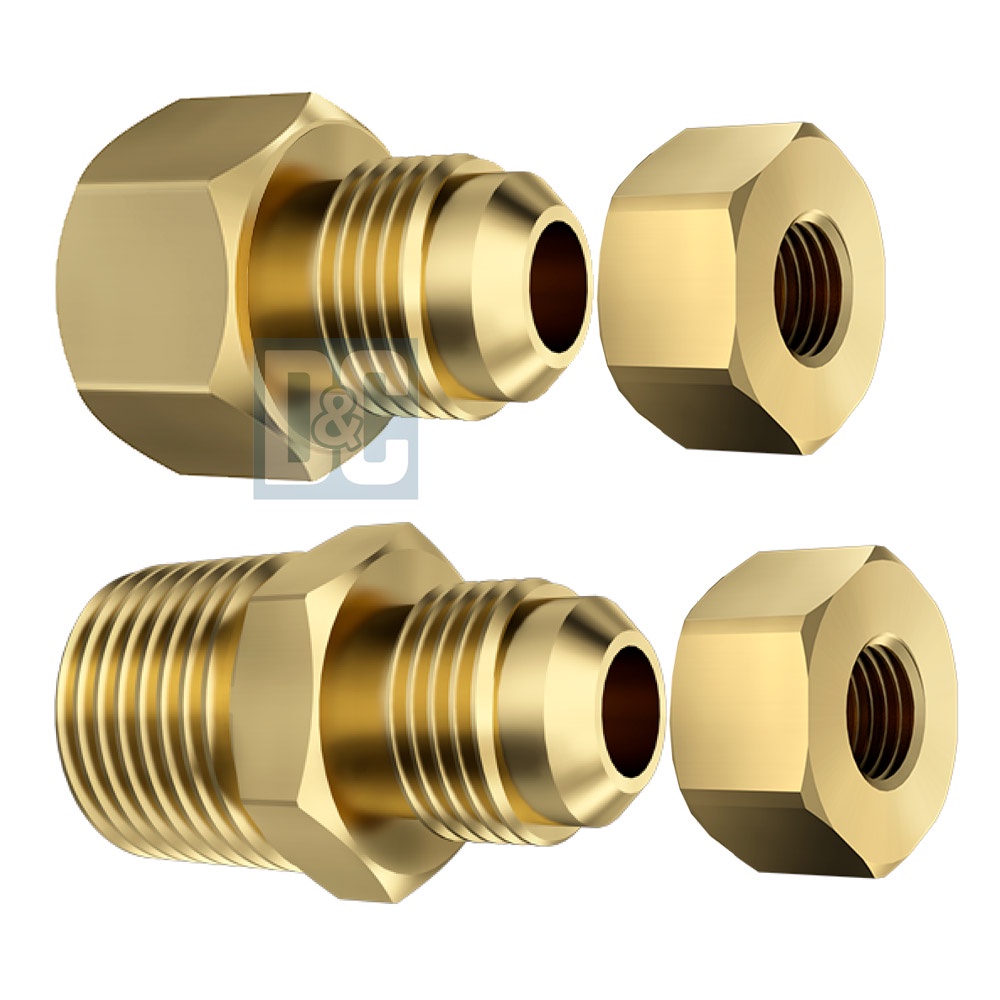 Adaptador Niple em Latão 1/2" Para Tubo De Cobre 3/8" Flexível + Porca ** em Oferta na Shopee