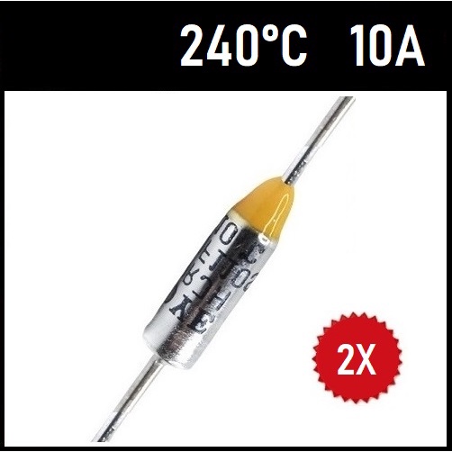 2 Fusível Térmico 10A 240° 240C 240g 240°C 240 Graus 250V