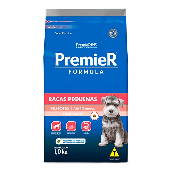Ração Premier Fórmula para Cães Filhotes de Pequeno Porte Sabor Frango - 1Kg - Pets