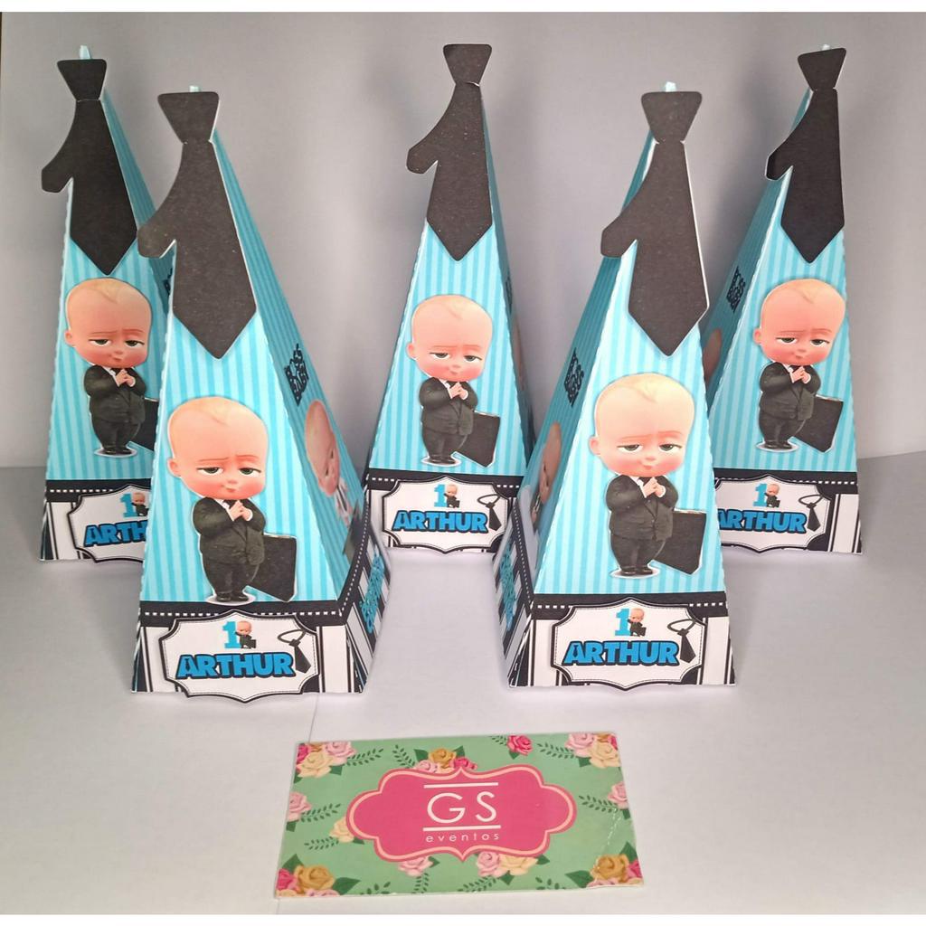 10 Caixa Piramide Personalizada Poderoso Chefinho Lembrancinhas