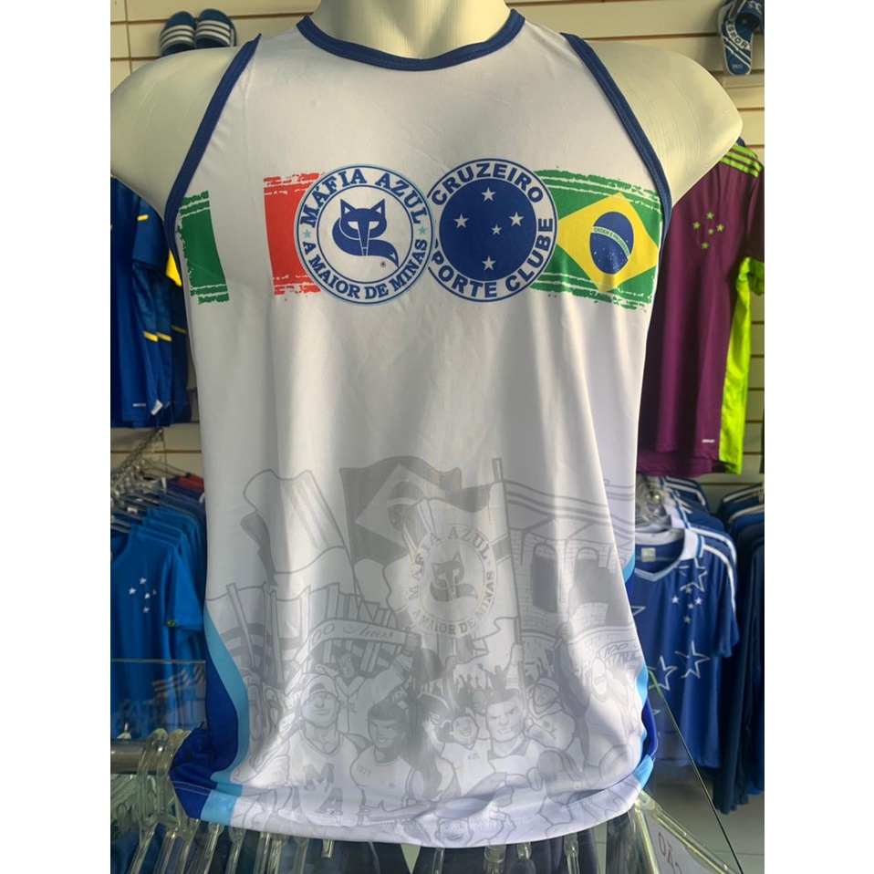 Camiseta Máfia Azul 44 Anosa Regata Oficial da Torcida Organizada do Cruzeiro