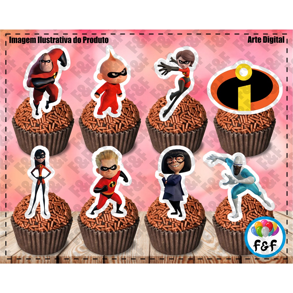 Toppers Tags Para Docinhos Doces Os Incríveis em Oferta na Shopee