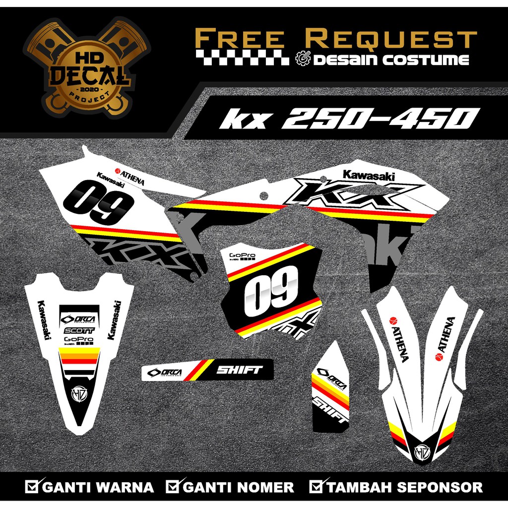 Adesivo Decalque De Motocicleta De Corpo Inteiro Kawasaki KX 250 F-250F DESIGN De Traje