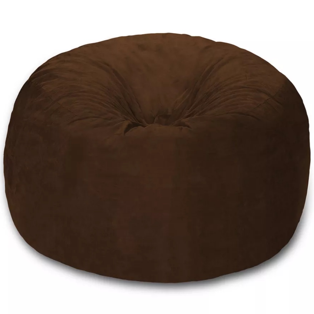 Puff Para Sala, Quarto Decorativo Com Enchimento Em Suede Marrom