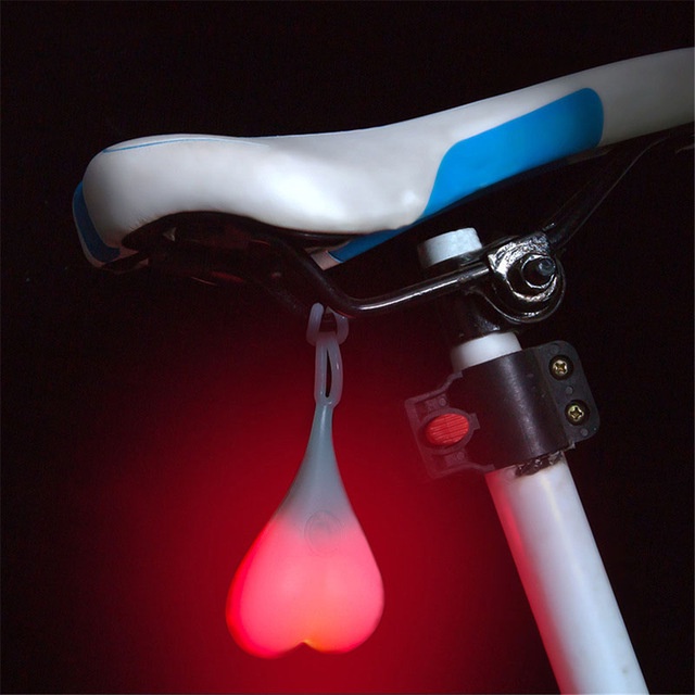 Luz Da Cauda Bicicleta Silicone Criativa À Prova D'água Traseiro Do Farolim Ciclismo Levou De Aviso Coração Bola Ovo Luzes De Segurança Assento De Volta Lâmpada Acessórios