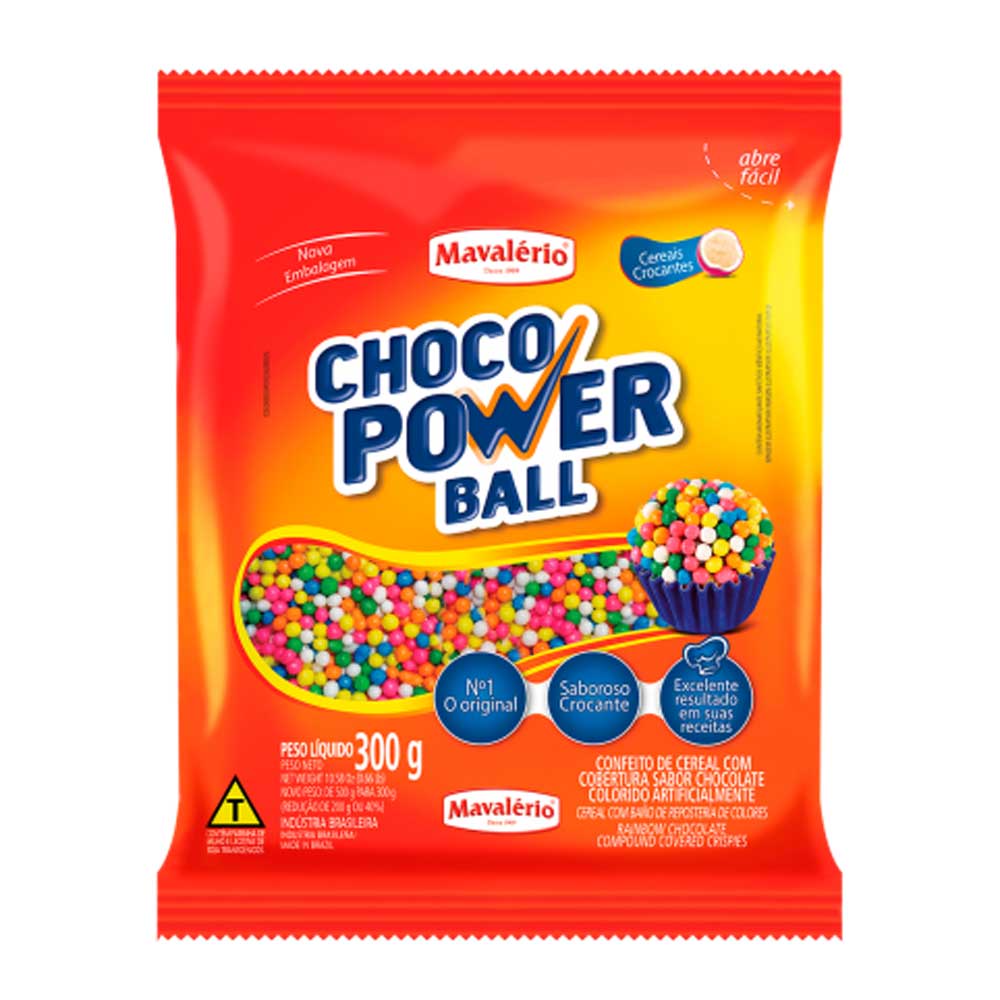 Choco Power Ball Micro Colorido 300g - Mavalério