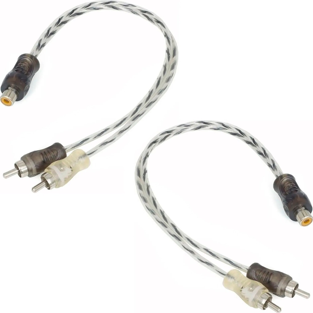 2 Cabos Rca Y Dupla Blindagem Blindado Preto E Transparente em Oferta na Shopee